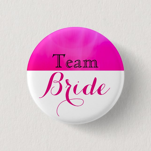 Rosa und Weiße Hochzeitsmannschaft Button (Vorderseite)
