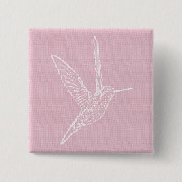 Rosa und Weiße Hummingvogel Button