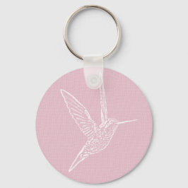Rosa und Weiße Hummingvogel Schlüsselanhänger