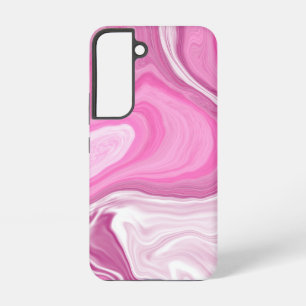Rosa und weiße Imitat Marmor Samsung Galaxy Hülle
