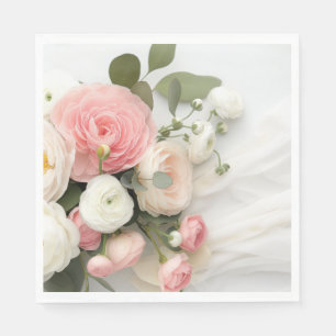 Rosa und weiße Kamelien Serviette