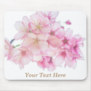 Rosa und weiße Kirschblüten Mousepad