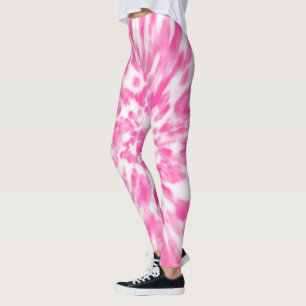 Rosa und weiße Krawatte Leggings