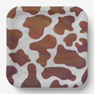 rosa und weiße Kuh-Muster Pappteller