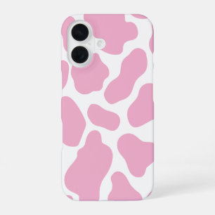 Rosa und weiße Kuh Print iPhone 16 Fall Hülle