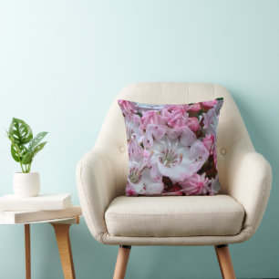 Rosa und weiße Laurel Blume Kissen