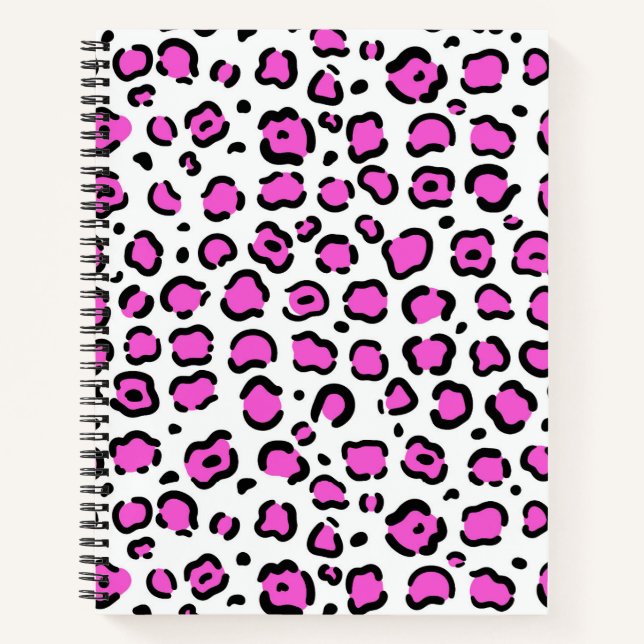 Rosa und weiße Leoparden Notizbuch (Vorderseite)