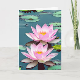 Rosa und weiße Lotus-Blume im Teich Karte