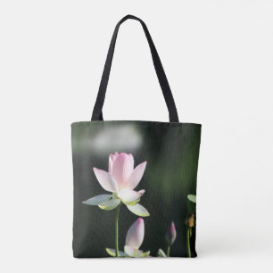 Rosa und weiße Lotus-Blume Tasche
