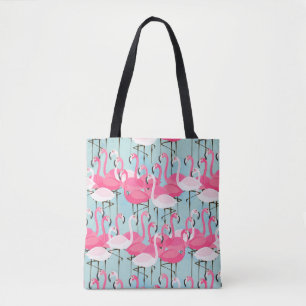 Rosa und weiße Menge der Flamingos Tasche