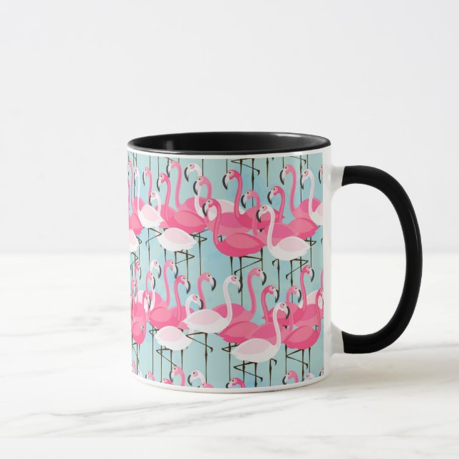 Rosa und weiße Menge der Flamingos Tasse (Rechts)