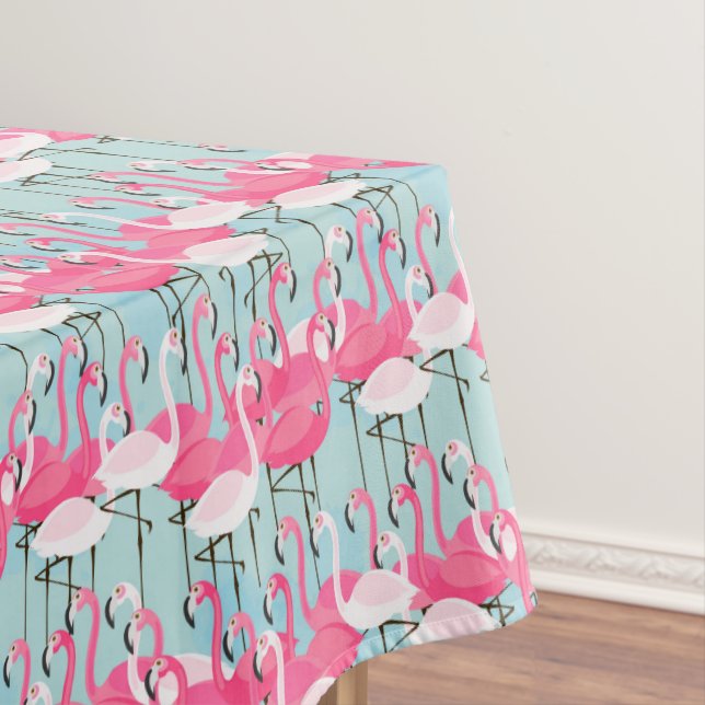 Rosa und weiße Menge der Flamingos Tischdecke (Beispiel)