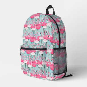 Rosa und weiße Menschenmenge von Flamingos Bedruckter Rucksack