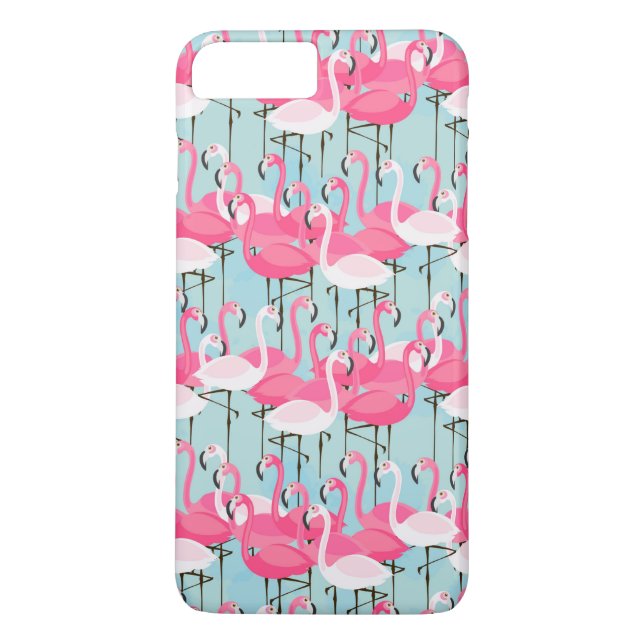 Rosa und weiße Menschenmenge von Flamingos Case-Mate iPhone Hülle (Rückseite)