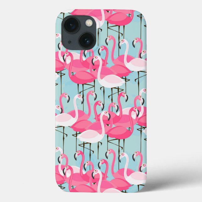 Rosa und weiße Menschenmenge von Flamingos Case-Mate iPhone Hülle (Rückseite)