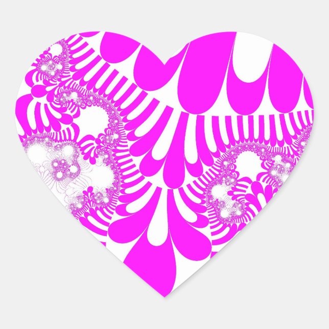 Rosa und weiße Mod Herz-Aufkleber (Vorderseite)