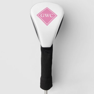 rosa und weiße Monogramm Golf Headcover