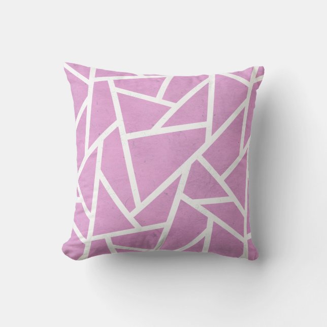 Rosa und weiße Mosaikmuster Kissen (Vorderseite)