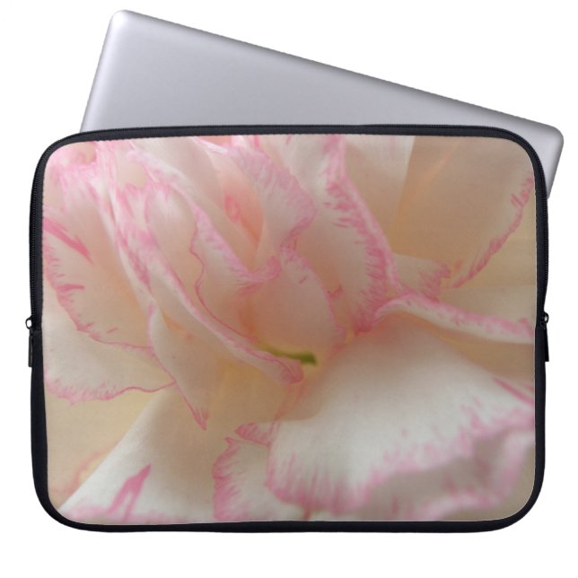 Rosa und weiße Narben Laptopschutzhülle (Vorderseite)