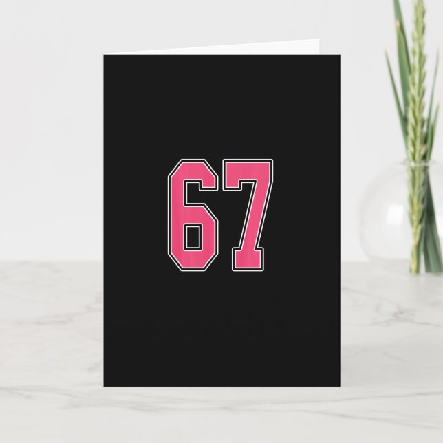Rosa und weiße Nummer 67 Jersey Spieler Uniform #6 Karte (Vorderseite)