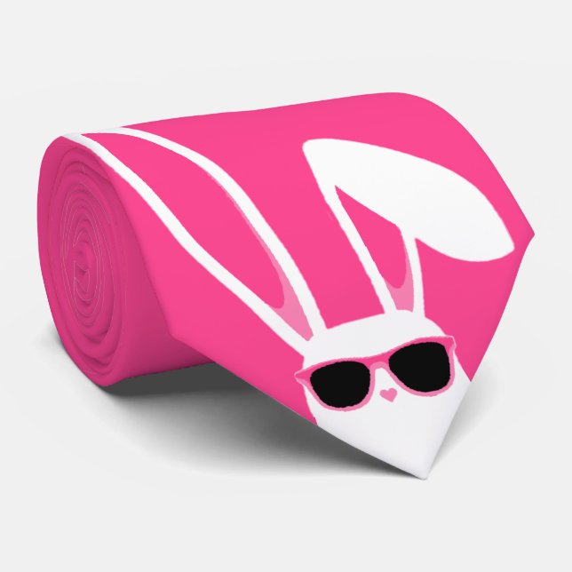 Rosa und weiße Ostersonne mit Sonnenbrille Krawatte (Gerollt)
