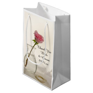 Rosa und weiße Perlen Hochzeit Danke Kleine Geschenktüte