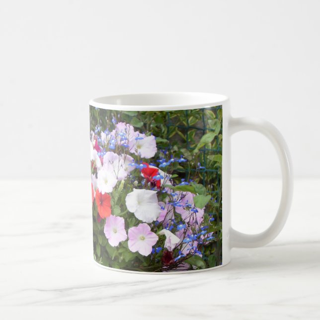Rosa und weiße Petunia Blume Kaffeetasse (Rechts)