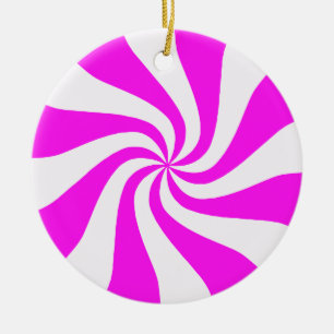 Rosa und weiße Pfefferminzbonbon Weihnachtsschmuck