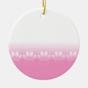 Rosa und weiße Pfeifen mit Zeitungspapier-Hintergr Keramik Ornament