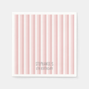 Rosa und weiße Pinstripes Napkins Serviette