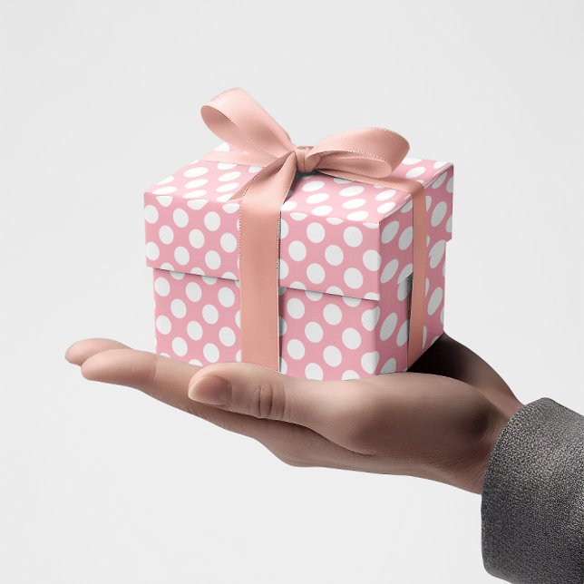 Rosa und weiße Polka-Dot Geschenkpapier (Pink and White Polka Dot Wrapping Paper)