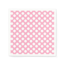 Rosa und weiße Polka Dot Paper Napkin