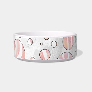 Rosa und weiße Polka Dot Zebra Napf