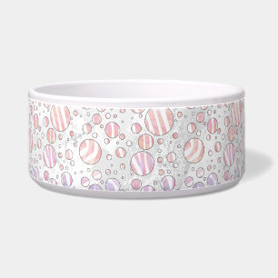 Rosa und weiße Polka Dot Zebra Napf