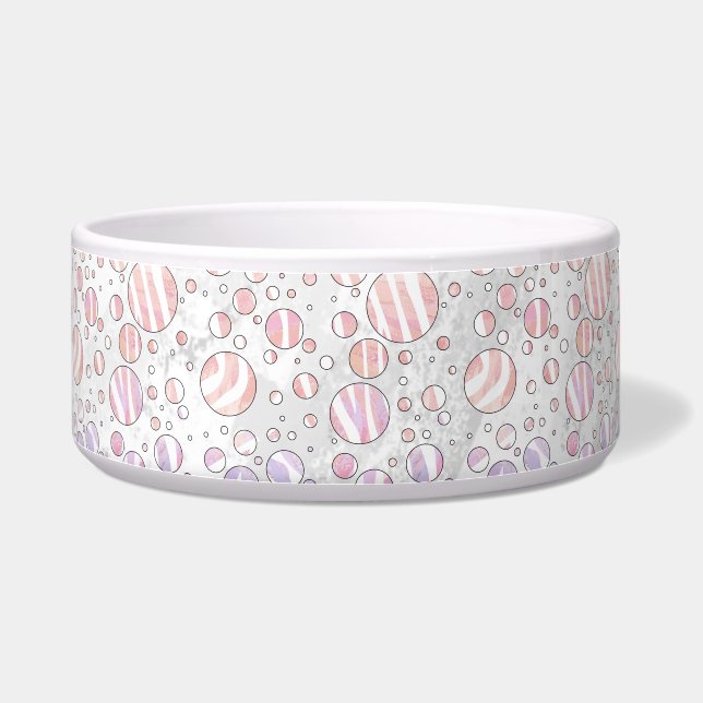 Rosa und weiße Polka Dot Zebra Napf (Rechts)