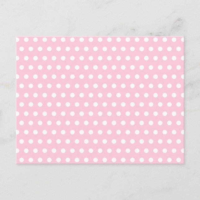 Rosa und weiße Polka Dots Muster. Postkarte (Vorderseite)