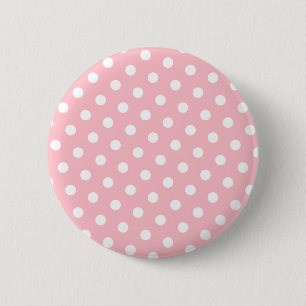 Rosa und weiße Polka-Punkte Button