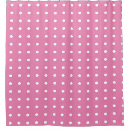 Rosa und weiße Polka-Punkte Duschvorhang