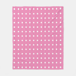 Rosa und weiße Polka-Punkte Fleecedecke