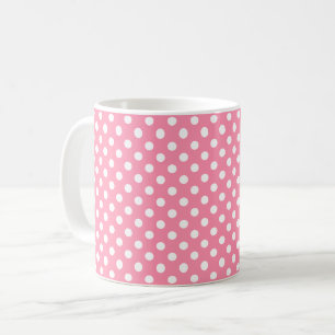 Rosa und weiße Polka-Punkte Kaffeetasse