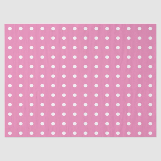 Rosa und weiße Polka-Punkte Seidenpapier (Vorderseite)