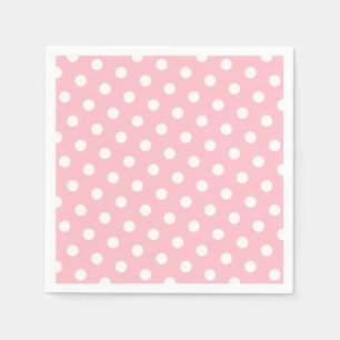 Rosa und weiße Polka-Punkte Serviette