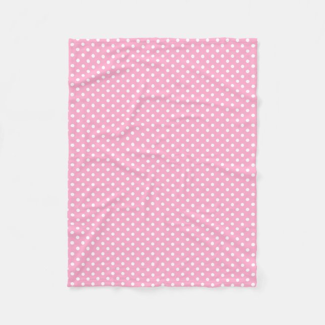 Rosa und weiße Polkapunktmuster-Fleecedecke Fleecedecke (Vorderseite)