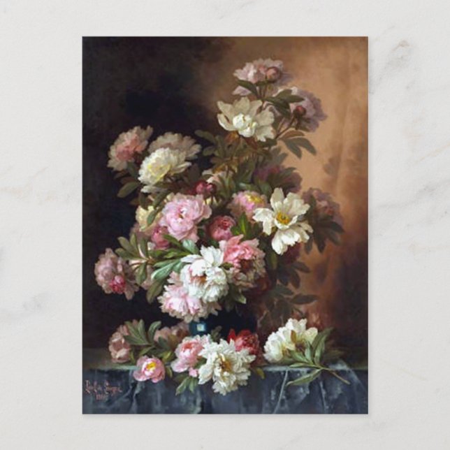 Rosa und weiße Pony Fine Art Postcard Postkarte (Vorderseite)