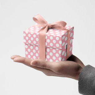 Rosa und Weiße Punkte Geschenkpapier