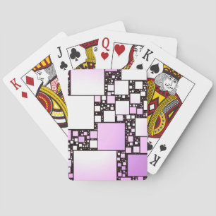 Rosa und weiße Quadrate tanzen Spielkarten