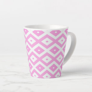 Rosa und weiße Rautenmuster Milchtasse