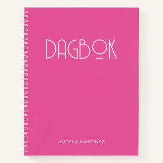 Rosa und weiße Retro-Dagbok Notizbuch