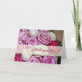 Rosa und weiße Rose Bewerfst du meine Bridesmädche Einladung