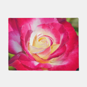 Rosa und weiße Rose Fußmatte